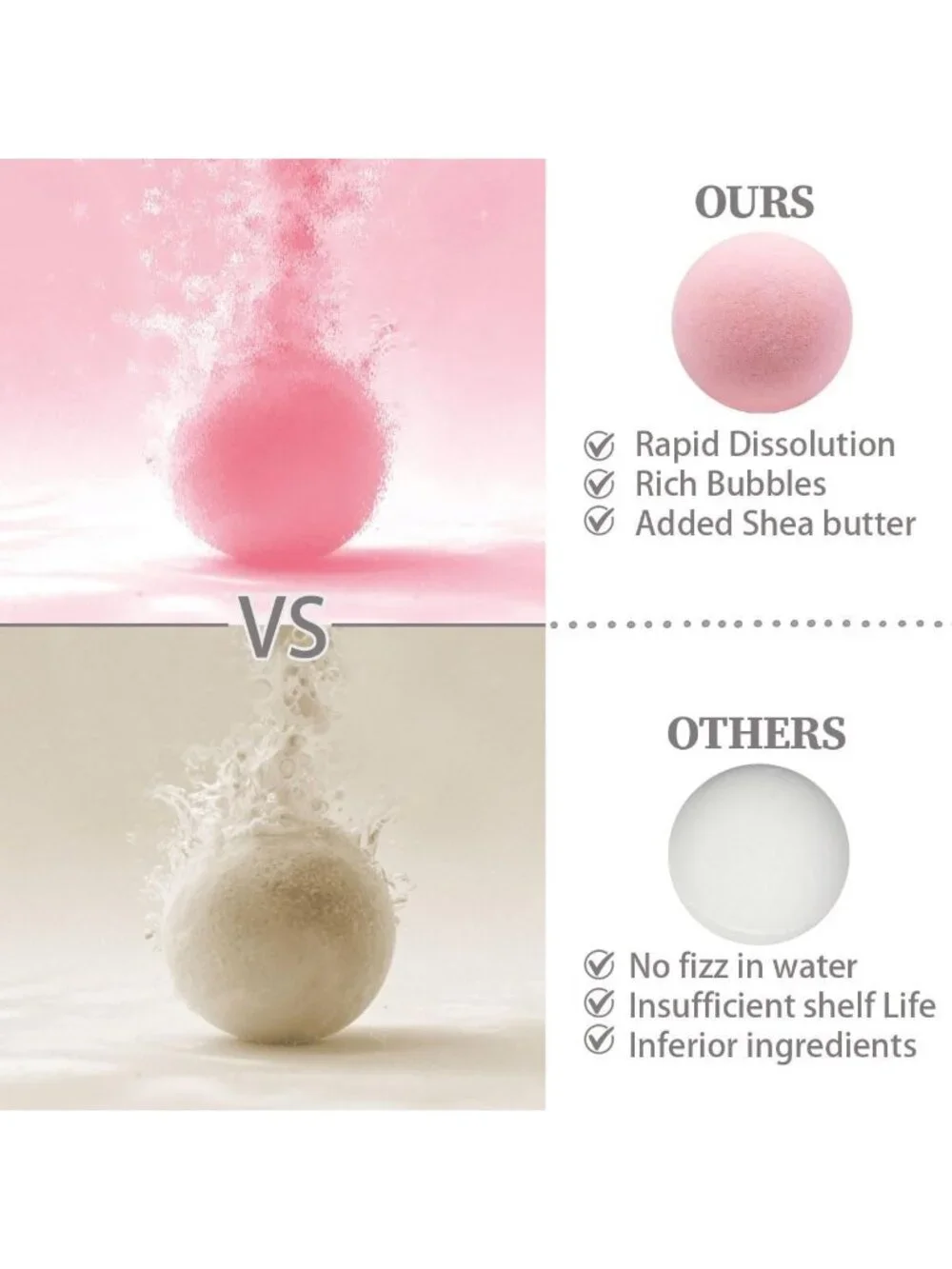 Luxury Rose Bath Bombs 4-Pack, Vegan & Essential Oils, Relaxing Gift Set for All